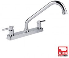 MEZCLADORA 8" CUELLO CORTO PARA FREGADERO