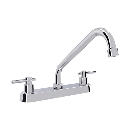 MEZCLADORA 8" CUELLO CORTO PARA FREGADERO CROMO