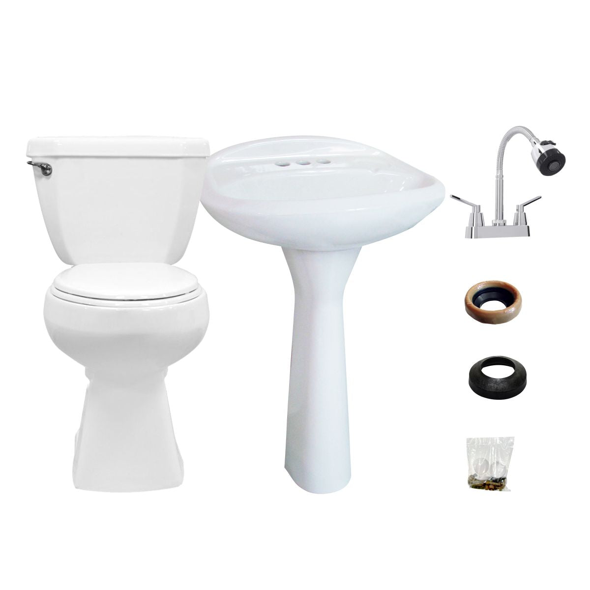 Sanitario Cato Pack Blanco Alargado